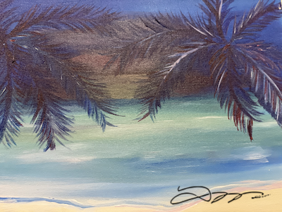 painting of a beach