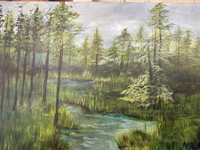 painting of woods